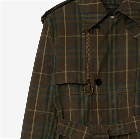 trench burberry uomo lungo|Long Check Cotton Trench Coat in Tor .